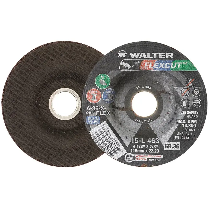 Flexcut™ Grinding Wheel, 4-1/2", 36 Grit, Aluminum Oxide, 7/8", 13300 Rpm, Type 29 1