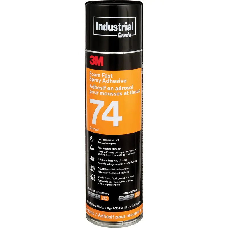 Foam & Fabric Spray Adhesive, Orange, Aerosol Can 1