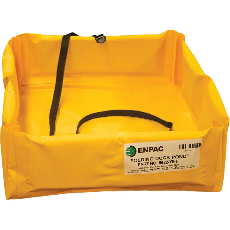 Folding Duck Ponds Mini-Berm Containment, 74 Us Gal. Capacity, 6' W X 4' L X 6" H, Foam Wall 1