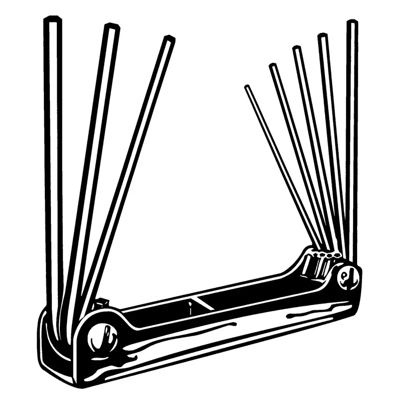 Folding Hex Key Set, 8 Pcs. 1