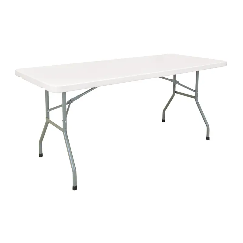 Folding Table, Rectangular, 60" L X 30" W, Polyethylene, White 1