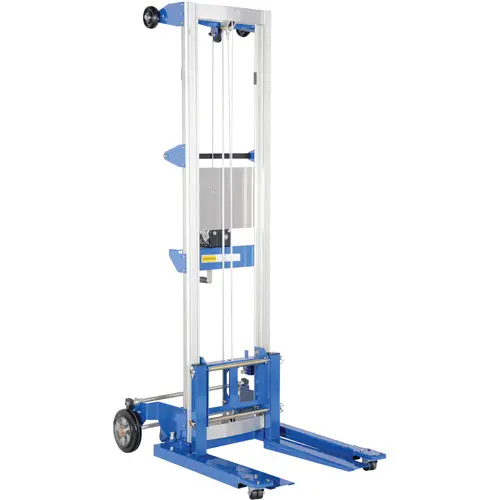 Fork Lift Stacker, Hand Winch Operated, 350 Lbs. Capacity, 122" Max Lift 1
