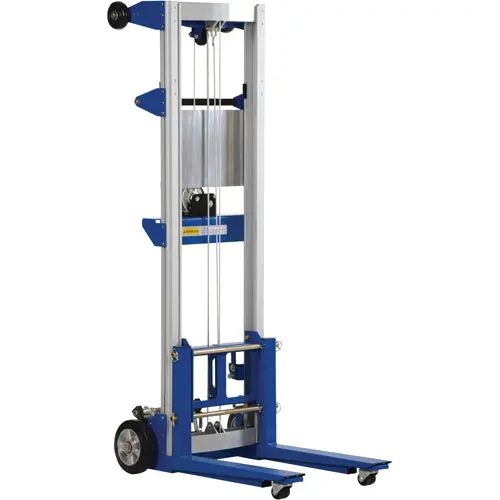 Fork Lift Stacker, Hand Winch Operated, 400 Lbs. Capacity, 97" Max Lift 1