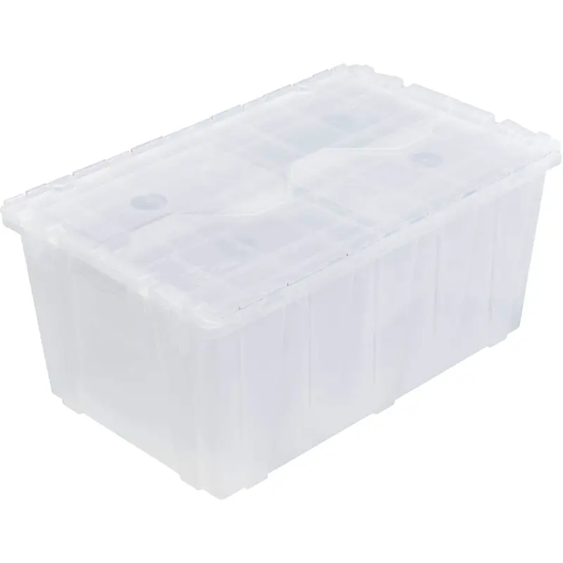 Fp243c Flipak Nestable Tote, 26.9" X 16.9" X 12.1", Clear 1