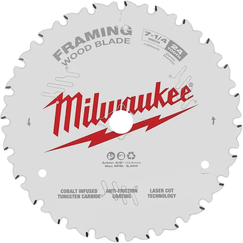 Framing Circular Saw Blade, 7-1/4", 24 Teeth, Wood Use 1