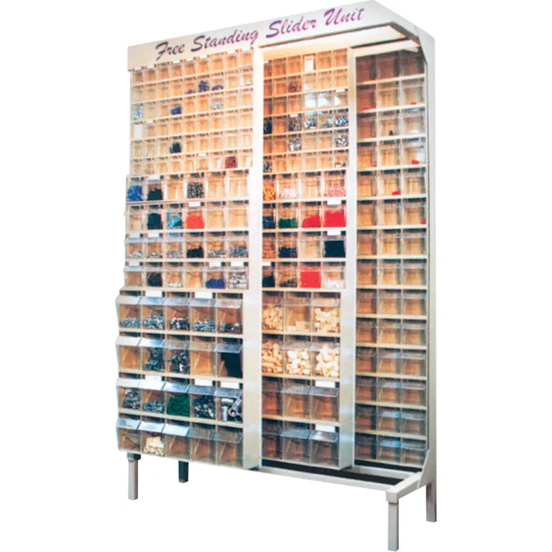 Free Standing Slider System, 48" W X 18" D X 77" H, 56 Bins 1