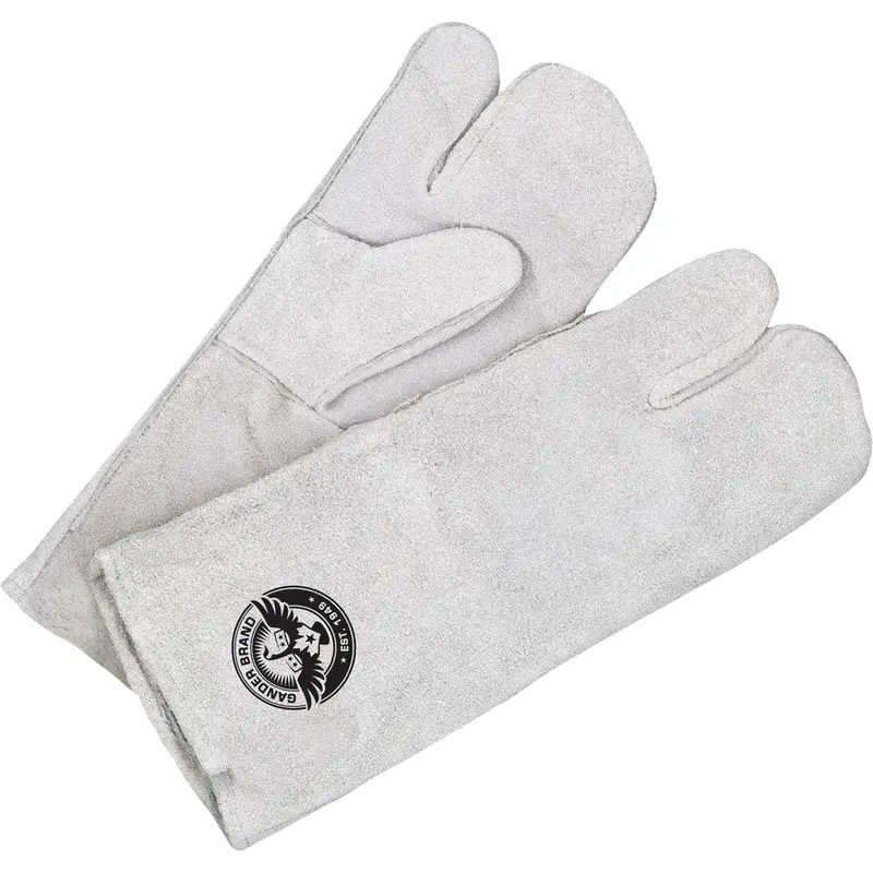 Gander Brand 1-Finger Welding Mitt With Gauntlet Cuff, Split Cowhide, Size One Size 1
