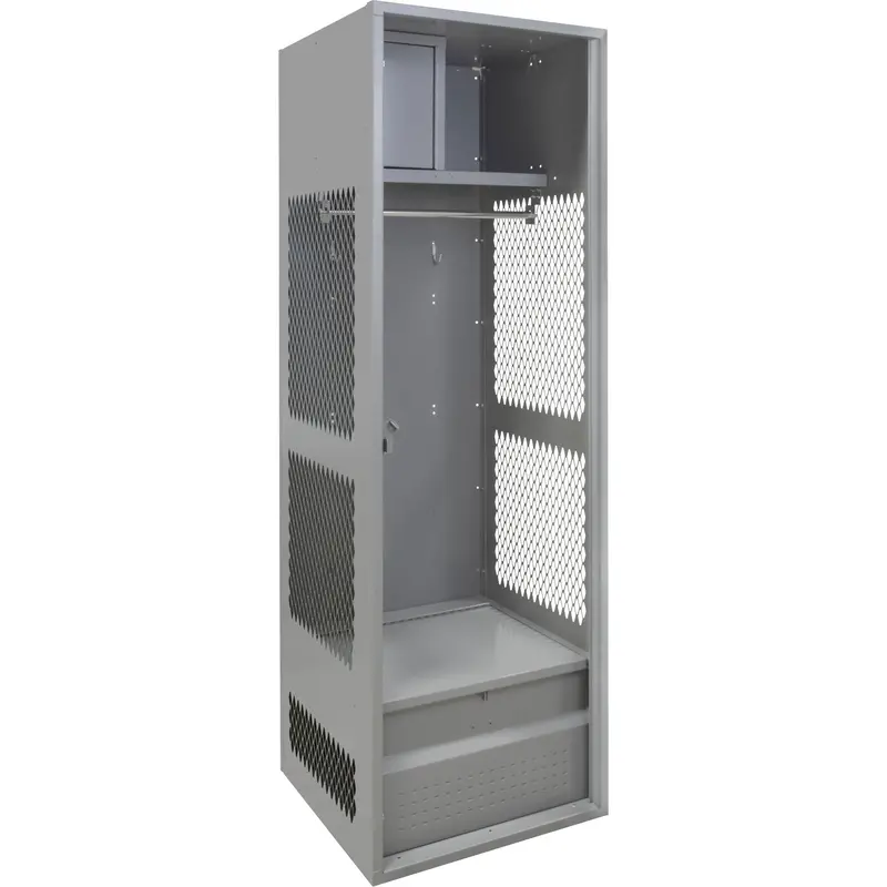 Gear Locker, Steel, 24" W X 24" D X 72" H, Grey 1