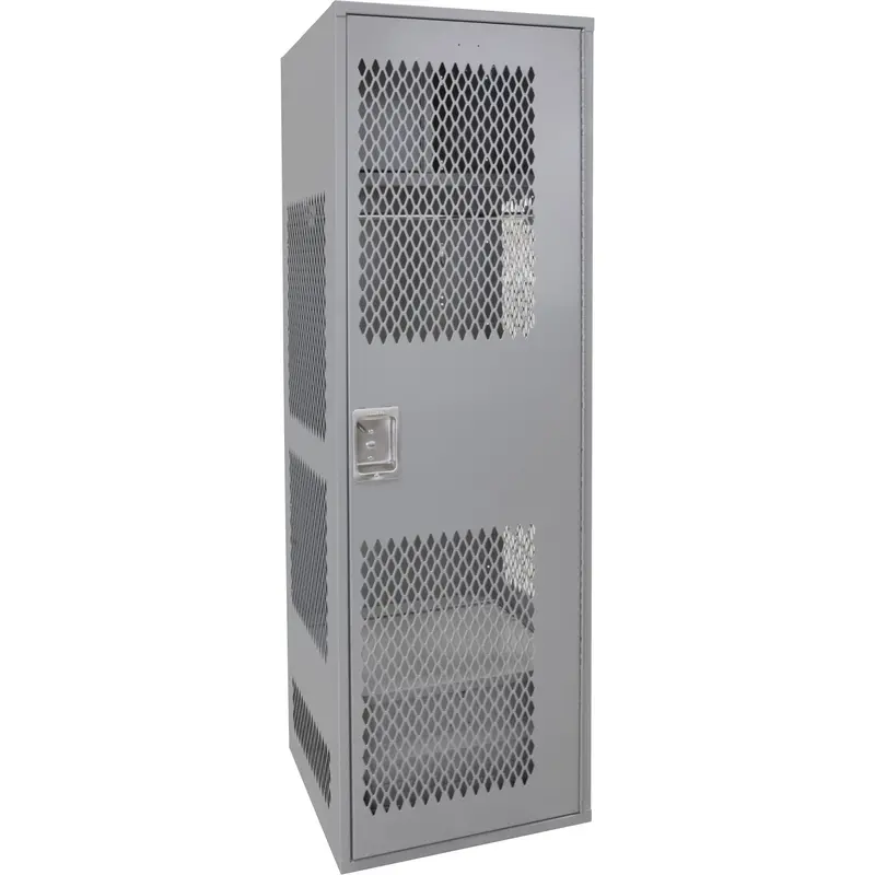 Gear Locker With Door, Steel, 24" W X 24" D X 72" H, Grey 1