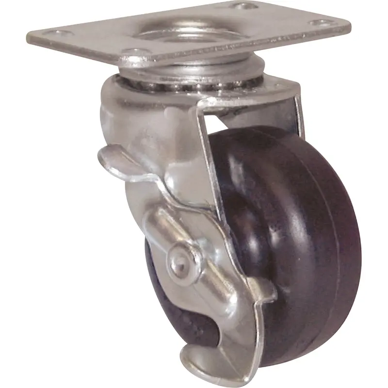 General Purpose Caster, Swivel With Brake, 2" (51 Mm), Polyolefin, 80 Lbs. (36 Kg.) 1