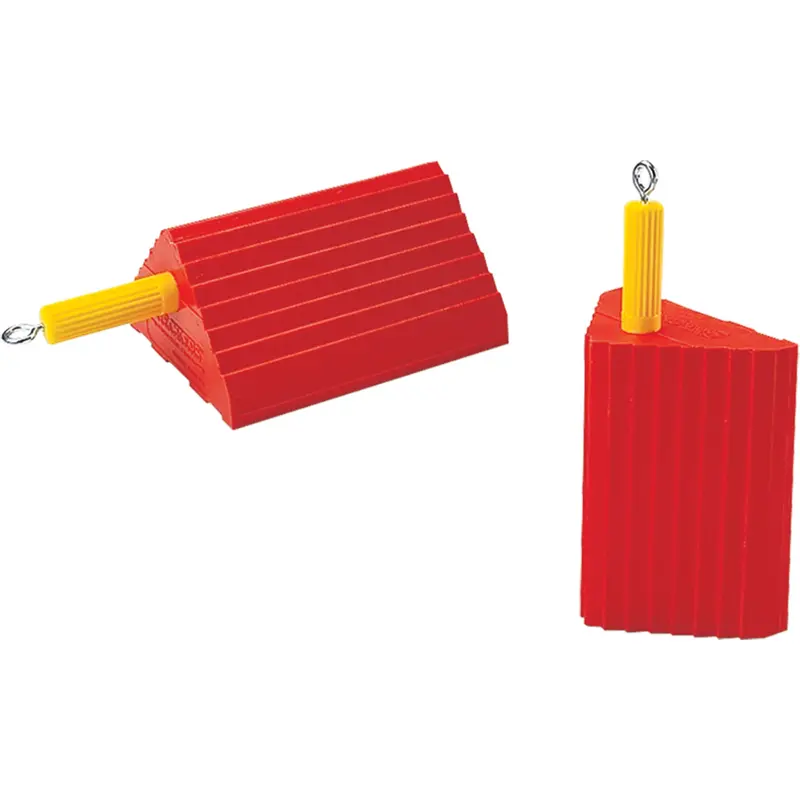 General Purpose Wheel Chocks, Polyurethane, Orange, 10" W X 8-1/2" D X 5" H 1