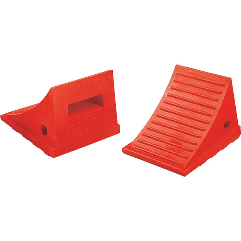 General Purpose Wheel Chocks, Polyurethane, Orange, 7-1/2" W X 8-1/2" D X 6-1/4" H 1