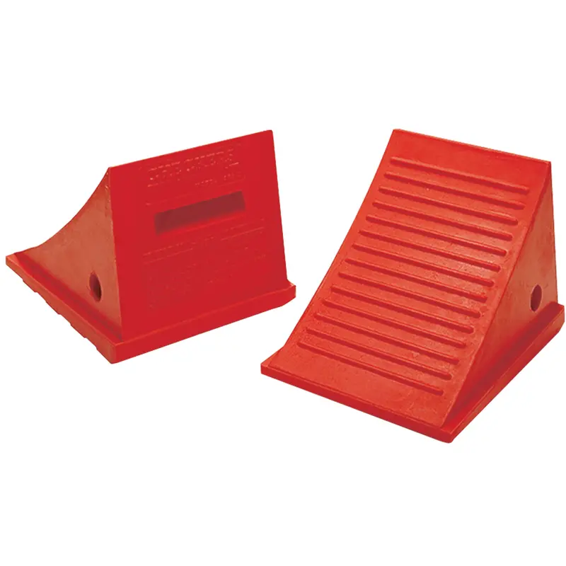 General Purpose Wheel Chocks, Polyurethane, Orange, 9" W X 11-1/2" D X 8-1/2" H 1