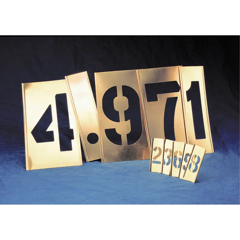 Gothic Brass Interlocking Stencils - Individual Letters & Numbers, Number, 3" 1
