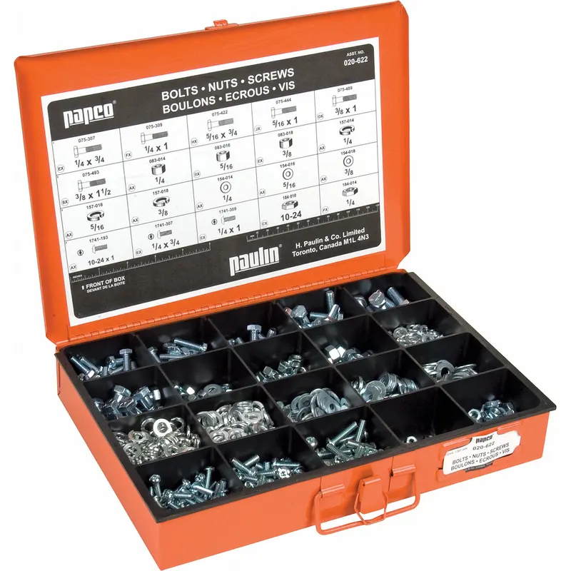 Grade 5 Cap Screw, Washer, Lockwasher & Nut Master Assortments 1