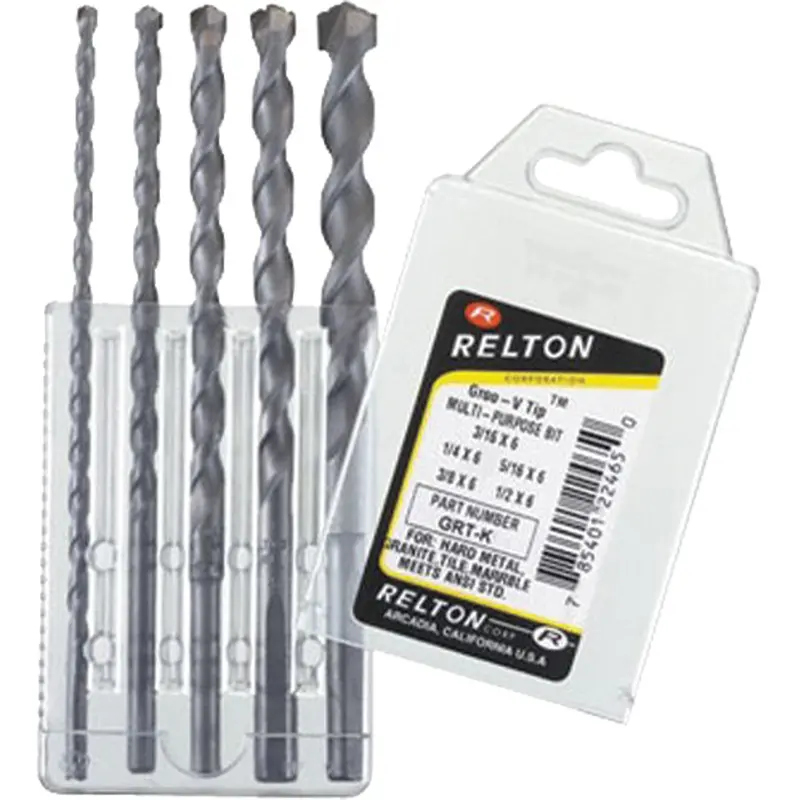 Groo-V Tip Multi-Purpose Specialty Drill Bit Sets, 5 Pieces, Carbide 1