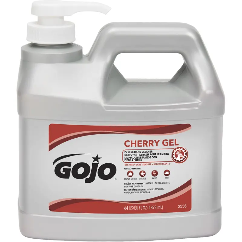 Hand Cleaner, Gel/Pumice, 1.89 L, Pump Bottle, Cherry 1