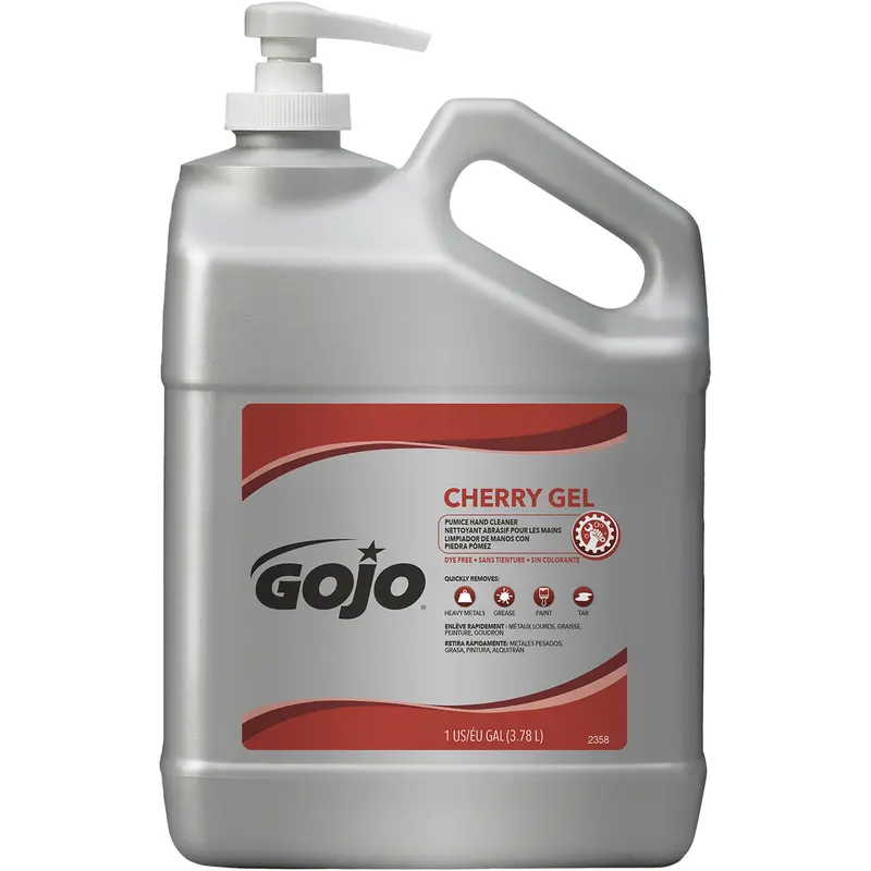 Hand Cleaner, Gel/Pumice, 4.5 L, Pump Bottle, Cherry 1