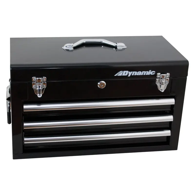 Hand Tool Box With Drawers, 10" D X 20" W X 12" H, Black 1