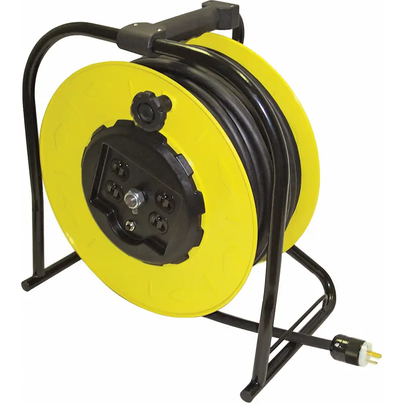 Hand-Wind Electric Cable Reels, 100', Soow, 12 Gauge, 15 A 1