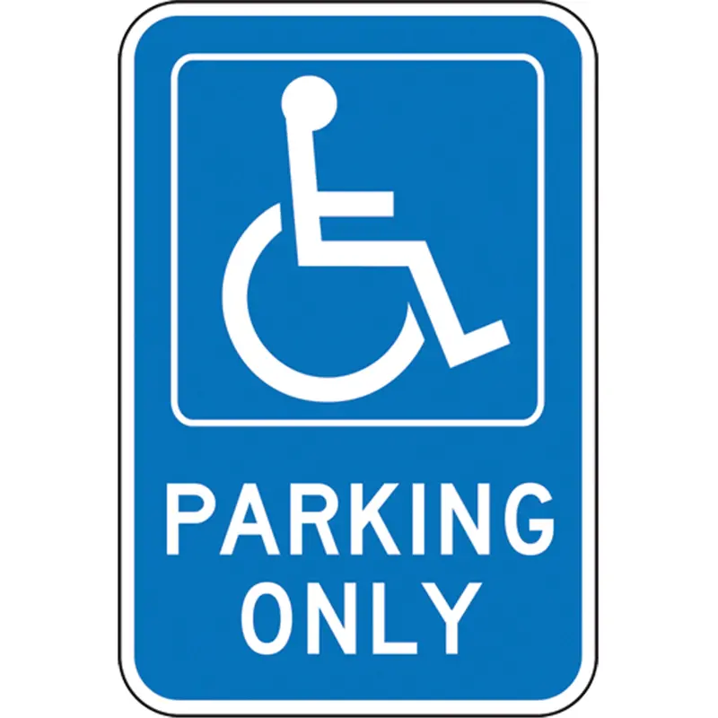 Handicapped Designated Parking Sign, 18" X 12", Aluminum, English With Pictogram 1
