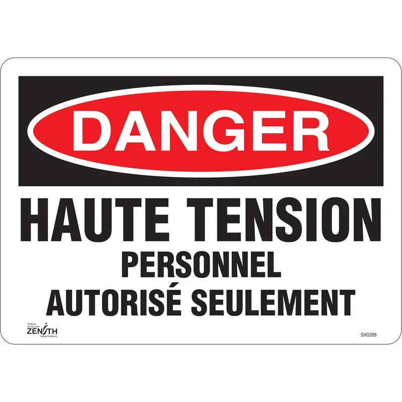 "Haute Tension" Sign, 10" X 14", Vinyl, French 1
