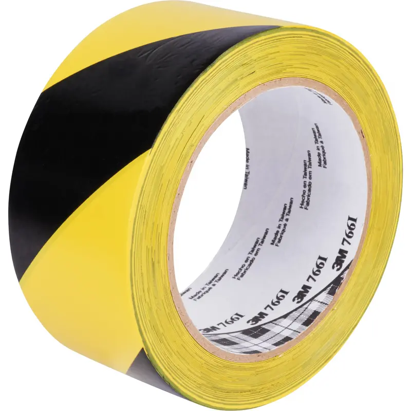 Hazard Warning Tape 766, 50.8 Mm (2") X 33 M (108'), Black/Yellow 1