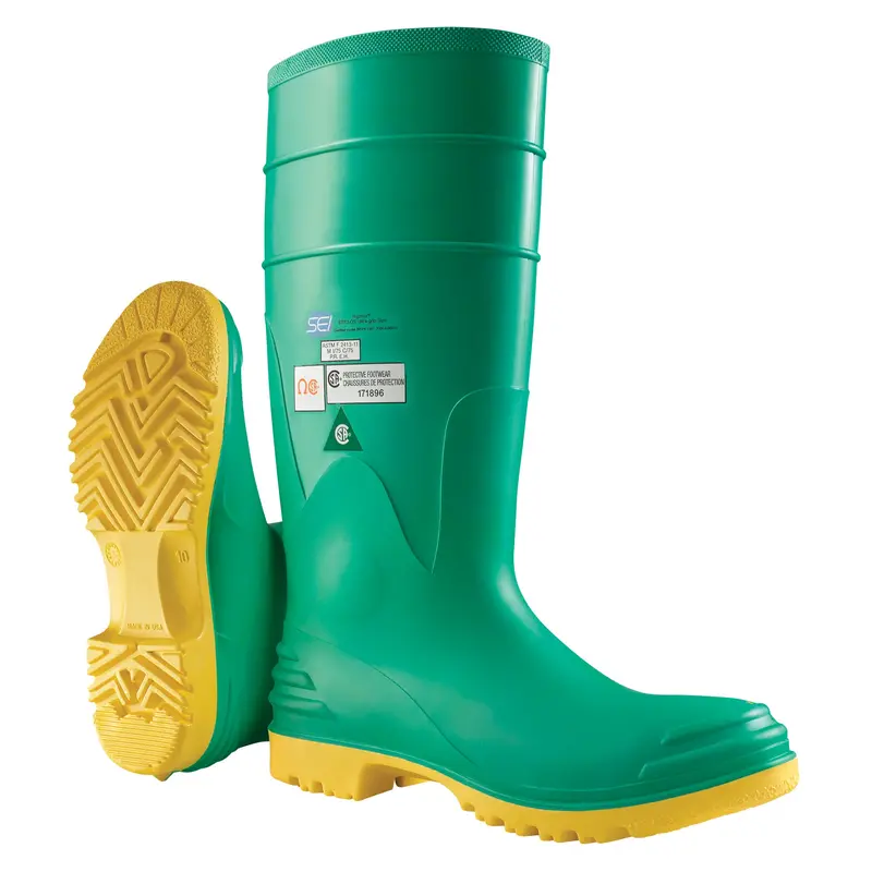 Hazmax® 16" Kneeboot, Pvc, Steel Toe, Size 8, Puncture Resistant Sole 1