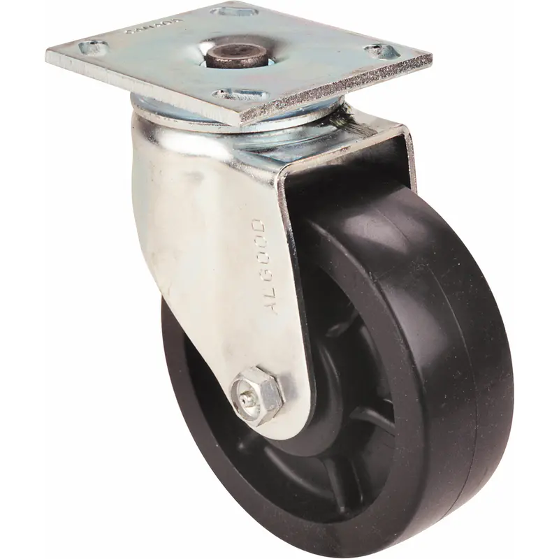 Heavy-Duty Emaxx Kingpin Caster, Swivel, 4" (101.6 Mm), Mold-On Rubber, 400 Lbs. (181 Kg.) 1