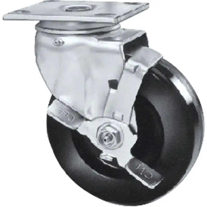 Heavy-Duty Emaxx Kingpin Caster, Swivel With Brake, 6" (152.4 Mm), Phenolic, 1200 Lbs. (544.3 Kg.) 1