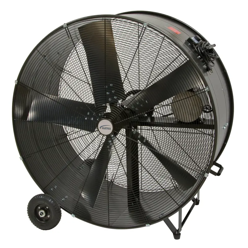 Heavy-Duty Fixed Belt Drive Drum Fan, 2 Speed, 42" Diameter 1
