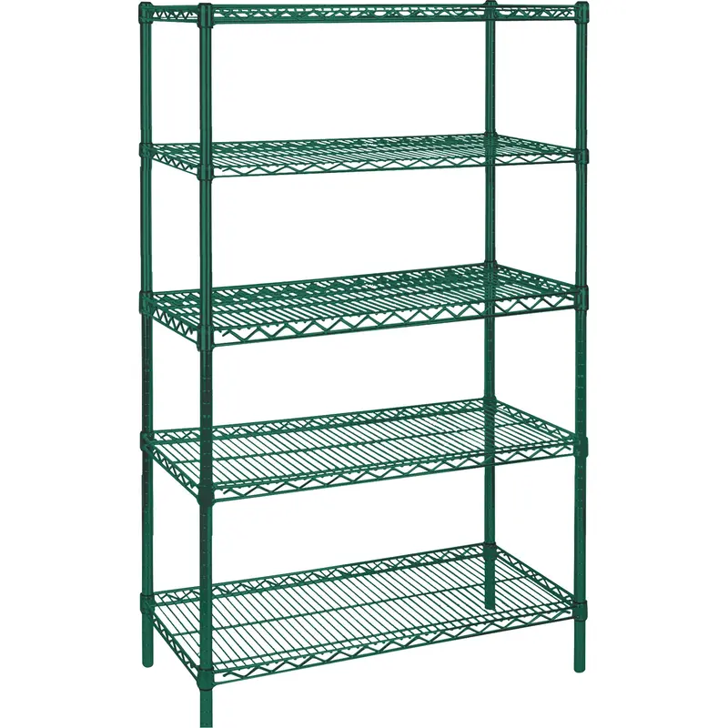 Heavy-Duty Green Epoxy Finish Wire Shelving 1