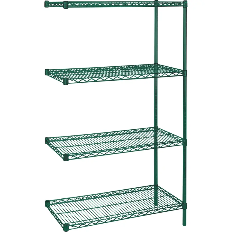 Heavy-Duty Green Epoxy Finish Wire Shelving 1