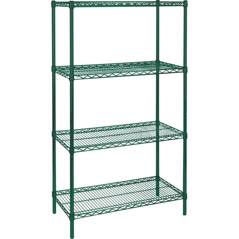 Heavy-Duty Green Epoxy Finish Wire Shelving 1