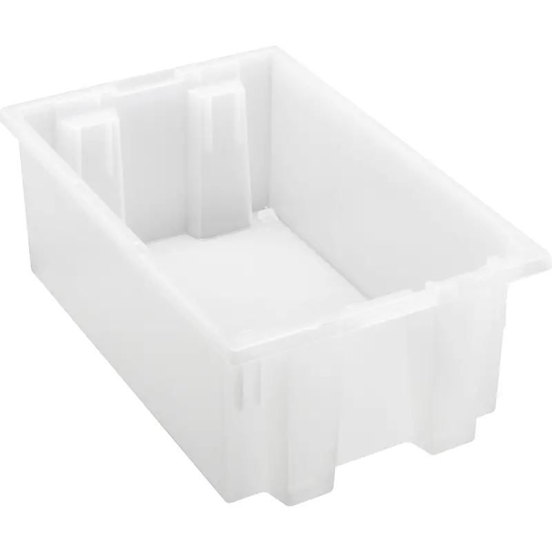 Heavy-Duty Stack & Nest Tote, 6" X 11" X 18", Clear 1