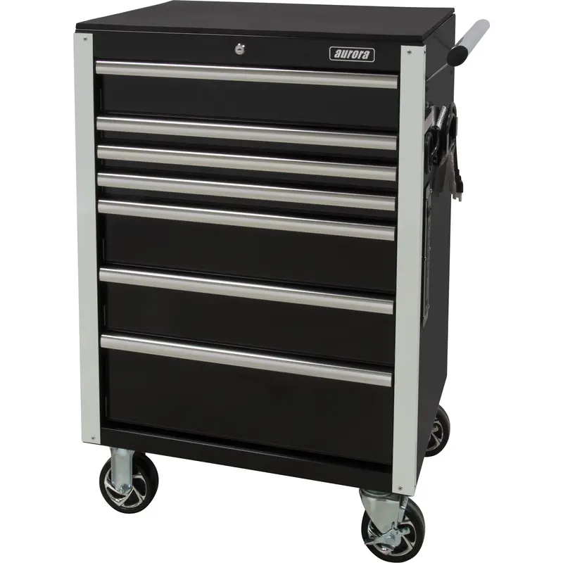 Heavy-Duty Tool Cart, 7 Drawers, 28" W X 22" D X 42-3/8" H, Black 1