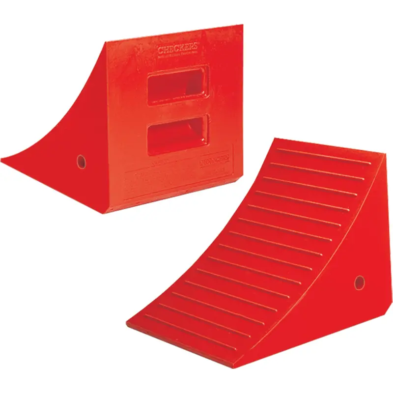 Heavy-Duty Wheel Chocks, Polyurethane, Orange, 14" W X 17" D X 14" H 1