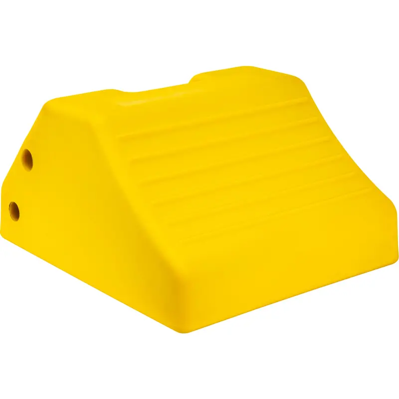Heavy-Duty Wheel Chocks, Urethane, Yellow, 15-1/2" W X 17-7/10" D X 10" H 1