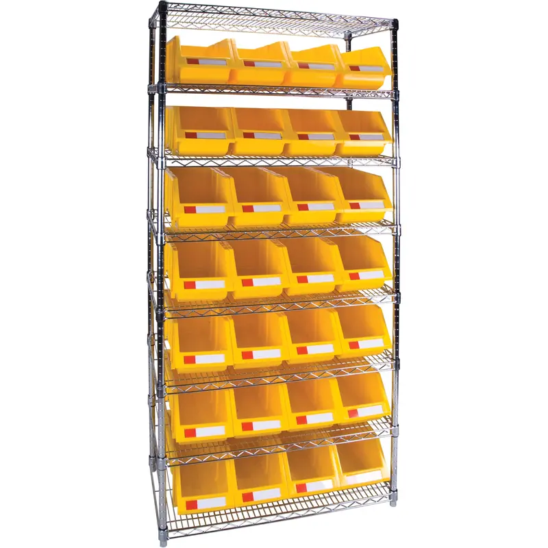 Heavy-Duty Wire Shelving Unit With Storage Bins 1