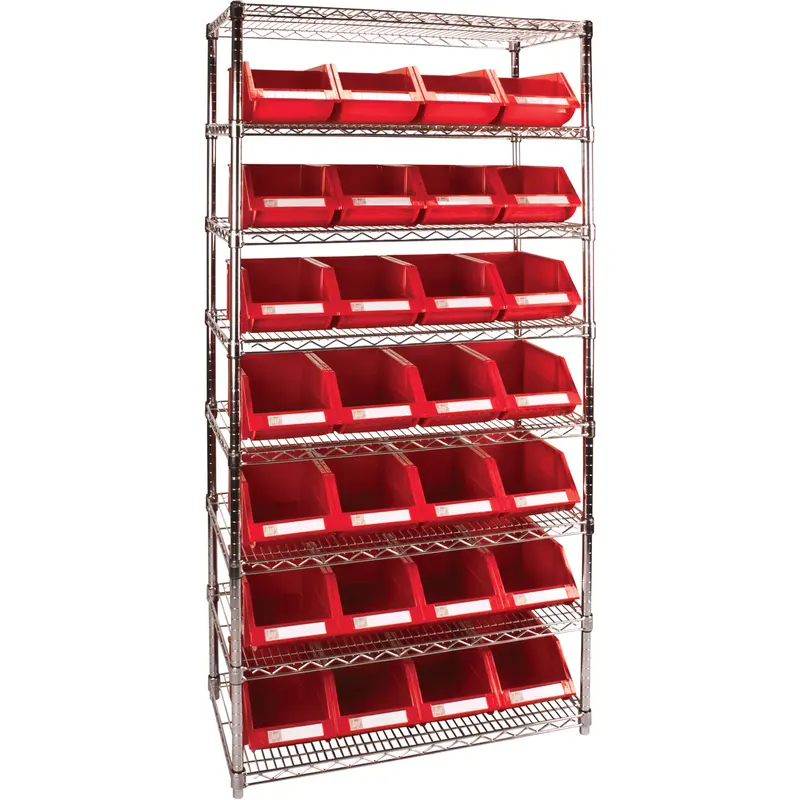Heavy-Duty Wire Shelving Unit With Storage Bins 1