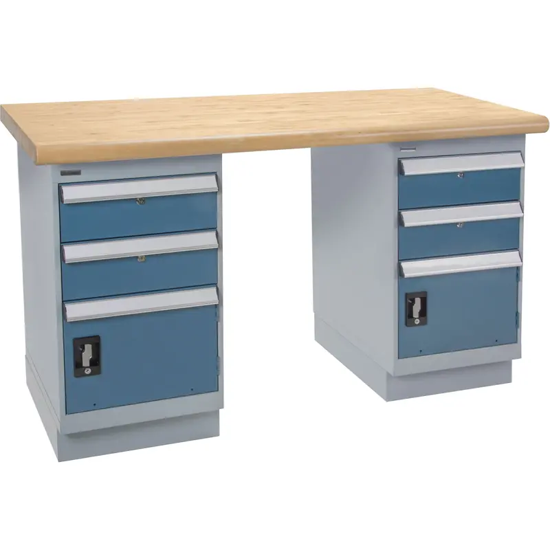 Heavy-Duty Workbench, Dual Drawers, 1500 Lbs. Cap., 60" W X 24" D, 34" H 1