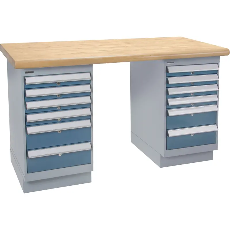 Heavy-Duty Workbench, Dual Drawers, 1500 Lbs. Cap., 60" W X 24" D, 34" H 1