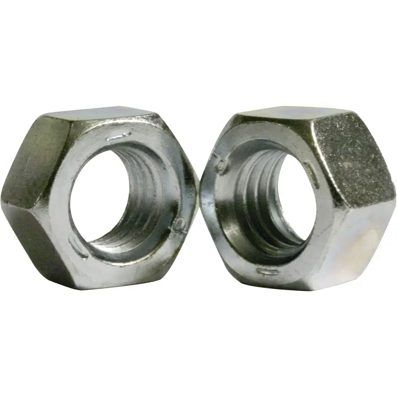 Hex Nut, 7/16", Zinc Cr+3, Coarse Thread 1