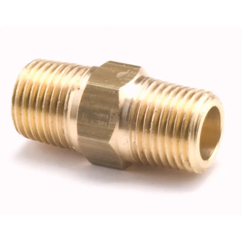 Hex Pipe Nipples, Brass, 3/8", Standard 1