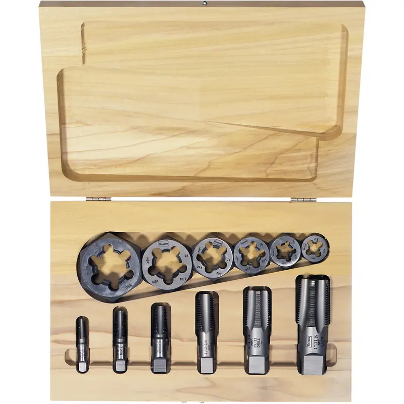Hexagon Re-Threading Tap & Die Set, 12 Pieces 1