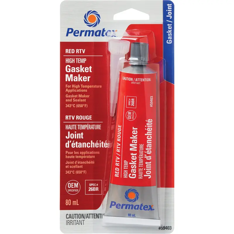 Hi-Temp Red Rtv Gasket Maker, Tube, Red 1