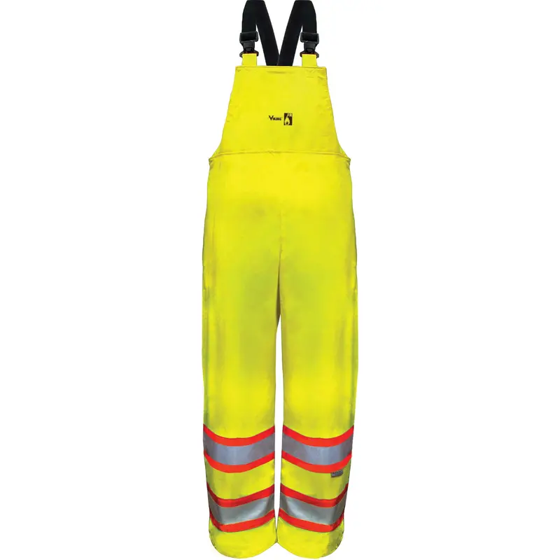 Hi-Vis Fr/Pu Safety Rain Bib Pants, X-Large, High Visibility Lime-Yellow 1