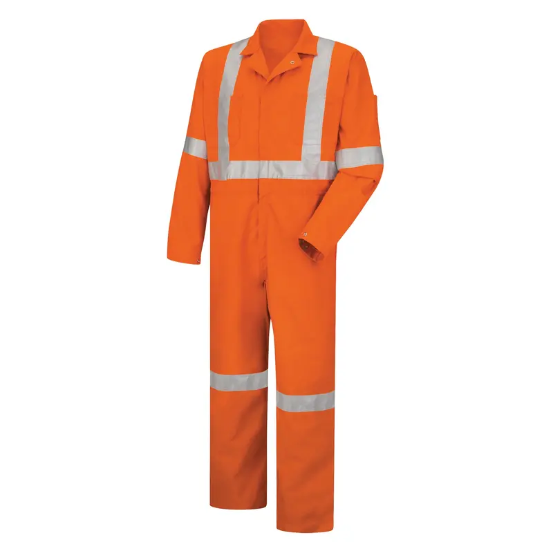 Hi-Visibility Coveralls , Men's, Orange, Size 46 1
