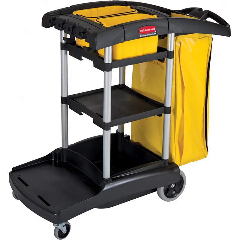 High Capacity Cleaning Carts With Bins 1