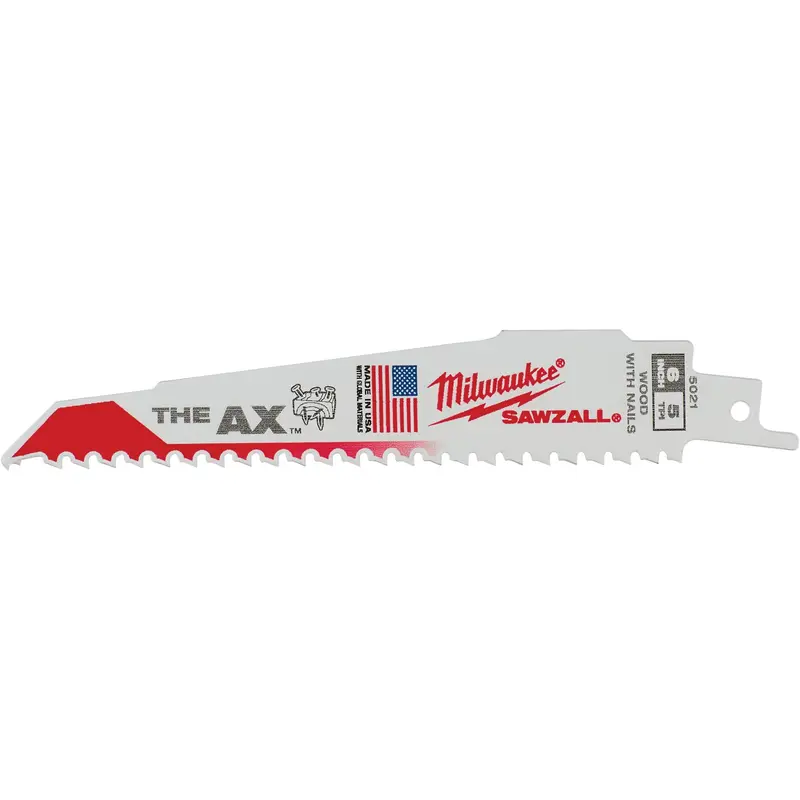 High Performance Super Sawzall® Blades, Bi-Metal, 5 Tpi, 6" L X 1" W 1